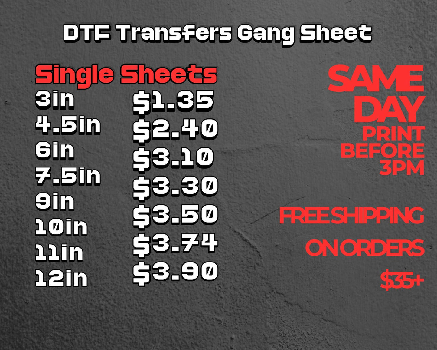 Custom 13" Ready-to-Press DTF Transfer