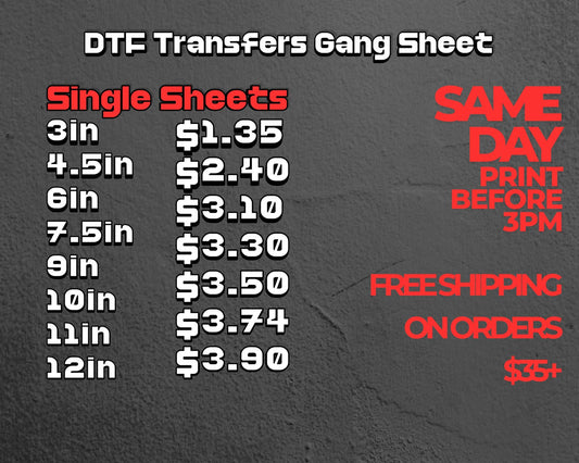 Custom 13" Ready-to-Press DTF Transfer